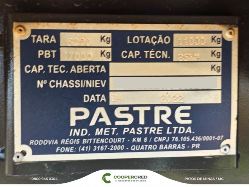 Rodocaçamba Pastre 2022 Azul com Lona Fácil
