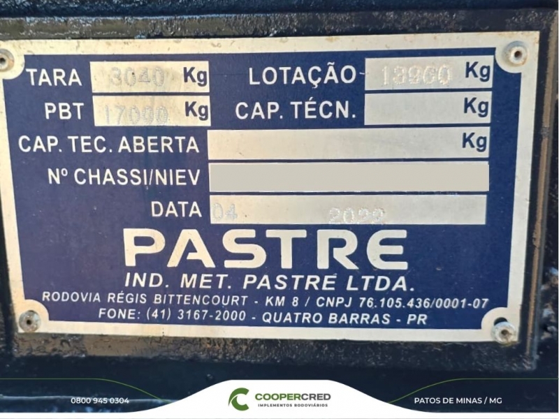 Rodocaçamba Pastre 2022 Azul com Lona Fácil