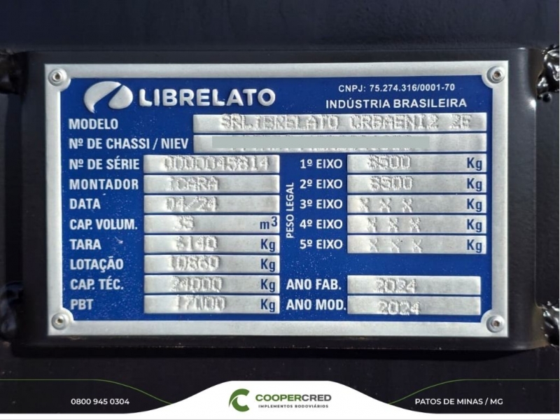 Rodocaçamba Librelato 2024 com Lona Fácil