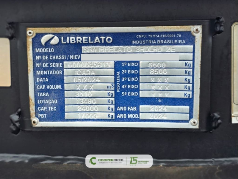 Rodocaçamba Librelato 2024 com Lona Fácil