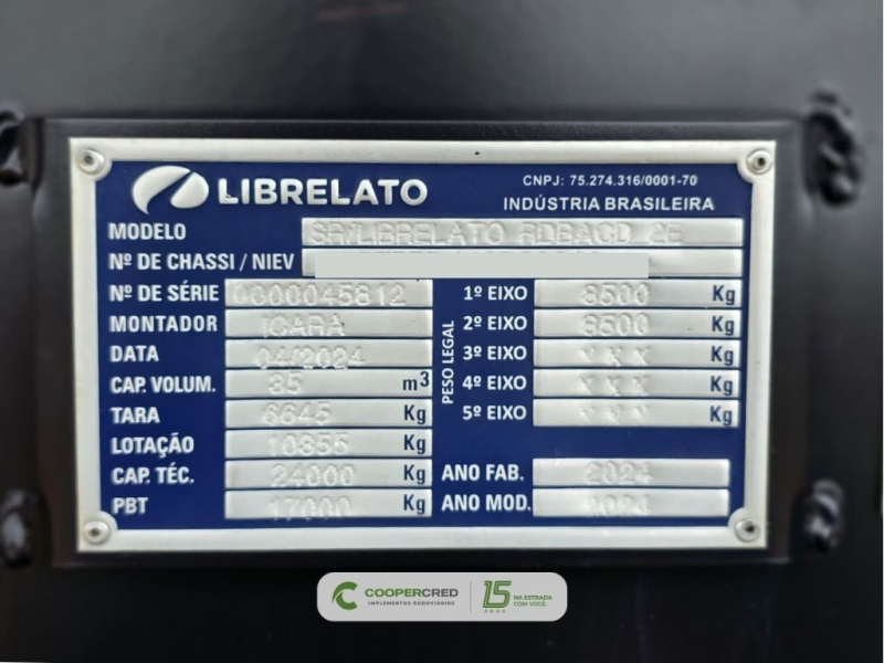 Rodocaçamba Librelato 2024 com Lona Fácil