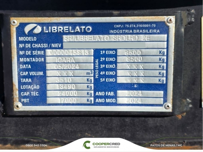 Rodocaçamba Librelato 2024 com Lona Fácil
