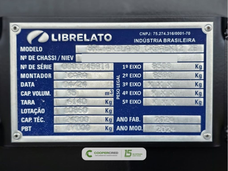 Rodocaçamba Librelato 2024 com Lona Fácil