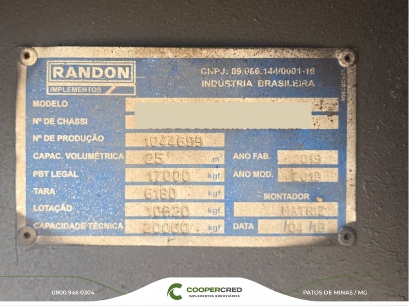 Bicaçamba Randon 2019/2019 25 M³