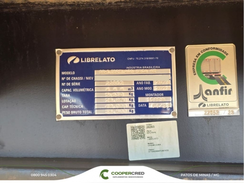Graneleira 4º Eixo Librelato 2023/2023 Preta