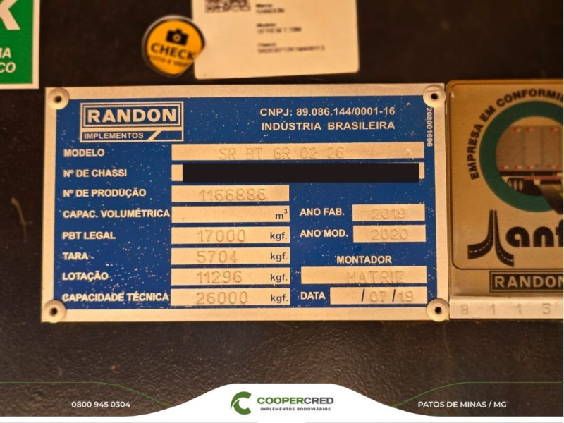 Bitrem Randon 2019/2020 7,10x1,80m