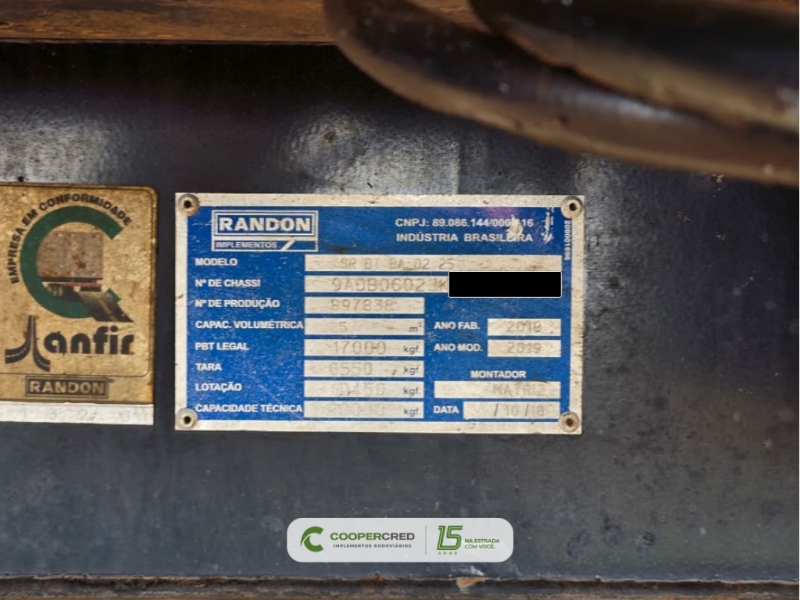 Bicaçamba Randon 2018/2019 25m³ Lona Fácil