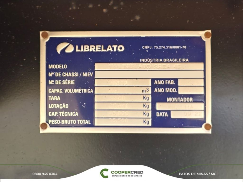 Graneleira 4º Eixo Librelato 2022/2023 13,50m x 1,80m