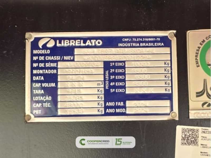 Graneleira 4º Eixo Librelato 2024/2024 13,50m x 1,80m
