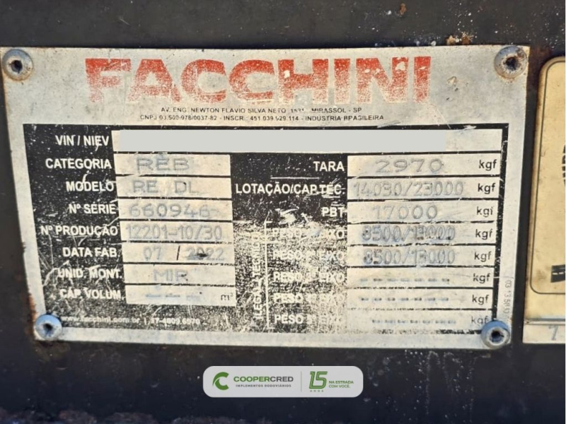 Rodocaçamba Facchini 2022/2022 35m³