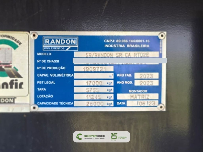 Rodotrem Graneleiro Randon 2023 Dolly Esférico