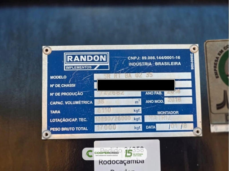 Rodocaçamba Randon 2018 Lona Fácil