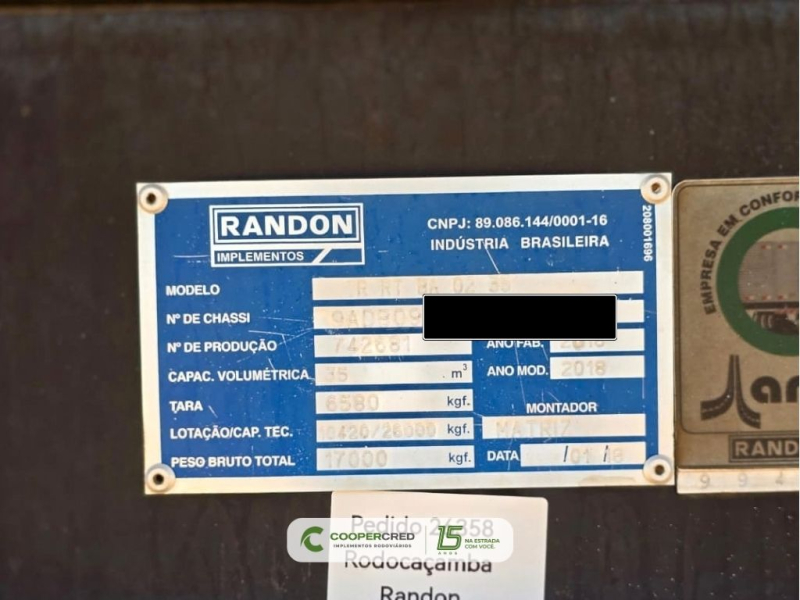 Rodocaçamba Randon 2018 Lona Fácil