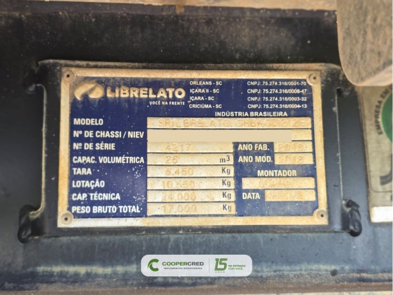 Bicaçamba Librelato 2018/2018 25m³