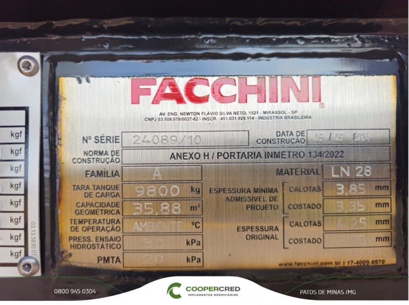 Tanque Facchini 24/25 35 mil litros 7 compartimentos
