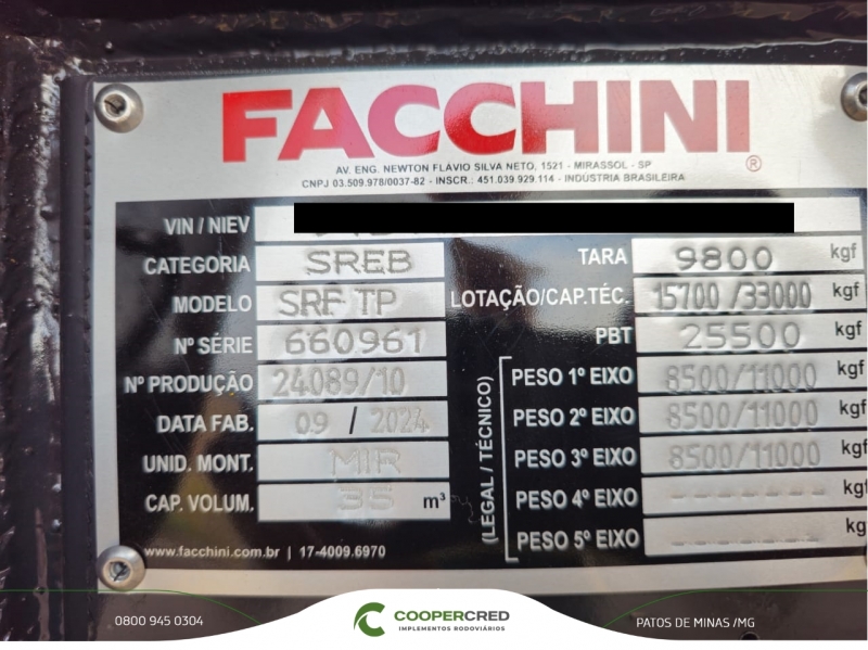 Tanque Facchini 24/25 35 mil litros 7 compartimentos