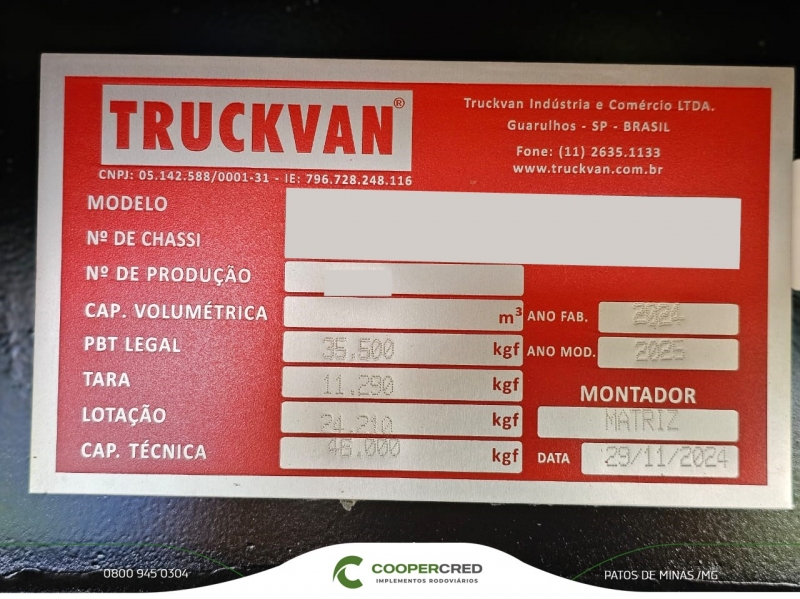 Sider Truckvan 0km 15.5m 30 Paletes 4 Eixos